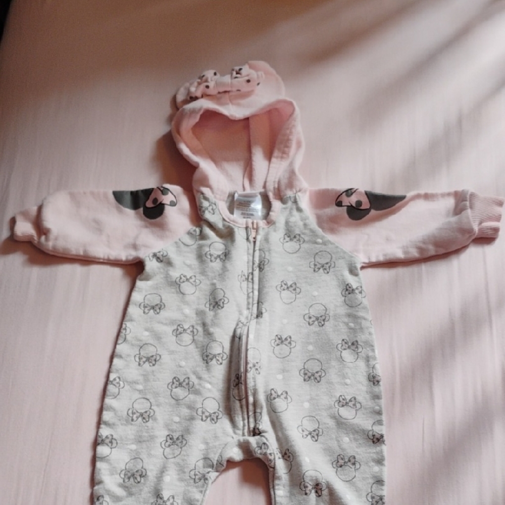 Disney Pink and Gray Character Footie